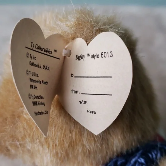 Digby, 11" Ty Attic Treasure Teddy Bear🧸 USA Sweater, NWT PVC Pellets - Picture 4 of 11